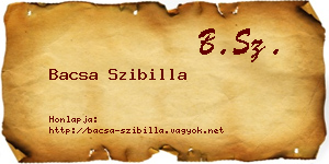 Bacsa Szibilla névjegykártya
